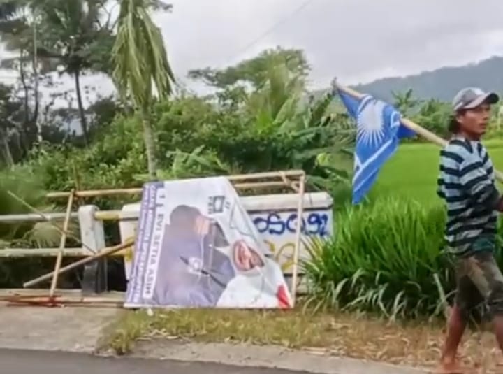 Aksi Vandalisme Alat Peraga Kampanye Muncul di Desa Krajan, Pekuncen, Banyumas