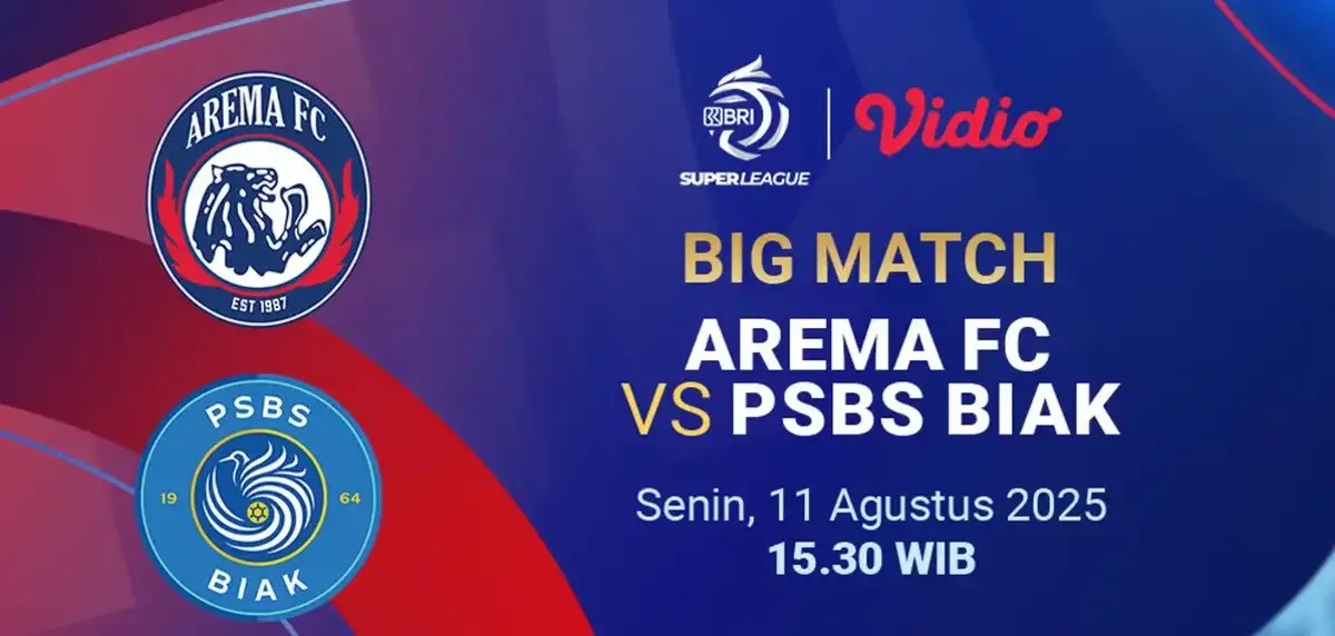 Intip Hasil Pertandingan Super League Hari Ini, Arema FC VS PSBS Biak 