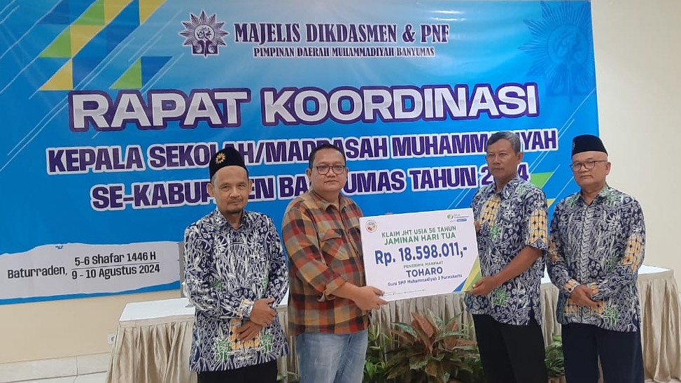 BPJS Ketenagakerjaan Purwokerto Sambangi Rakor Kepala Sekolah/Madrasah Muhammadiyah Banyumas