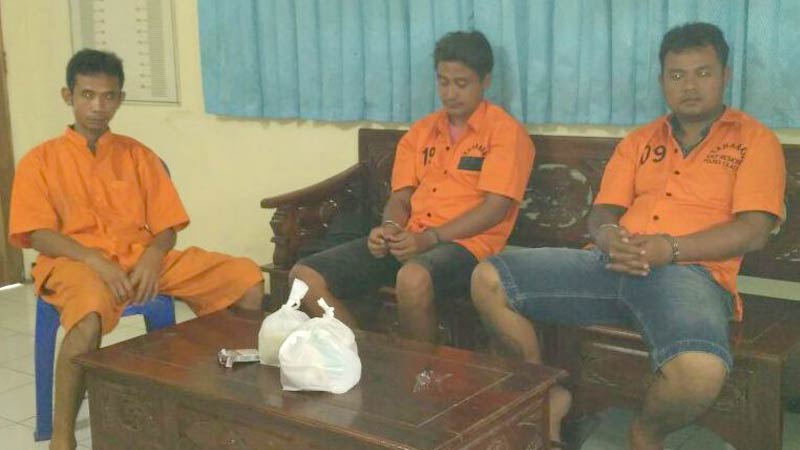 Tiga Pelaku Curanmor Digelandang ke Polsek Binangun