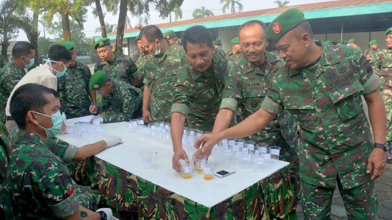 85 Prajurit Makorem 071 Wijayakusuma dan Balak Aju Kodam IV Diponegoro Jalani Tes Urine