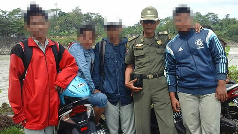 Nongkrong di Bendung Gerak Serayu saat Jam Pelajaran, Tujuh Siswa Terjaring Razia