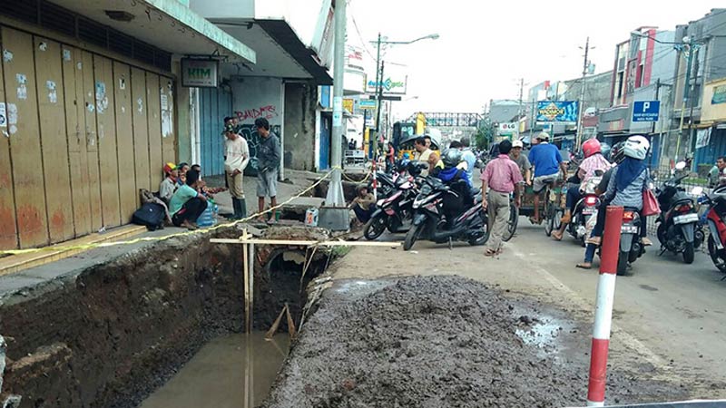 Galian Jalan Jenderal Soedirman Purbalingga Ditarget Satu Minggu Sudah Ditutup