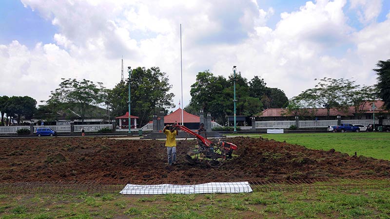 DLH Janjikan Kualitas Rumput Alun-alun Purwokerto Lebih Baik