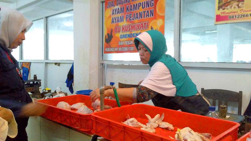 Harga Daging Ayam di Pasar Tradisional Purwokerto Naik