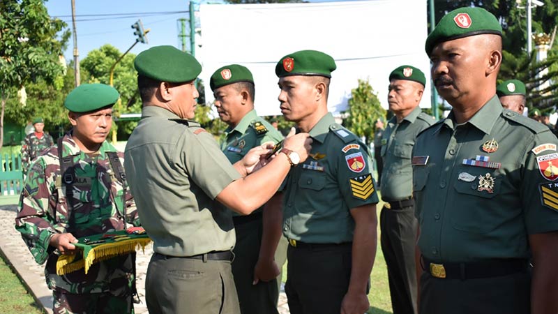 Puluhan Anggota Kodim Banjarnegara Naik Pangkat