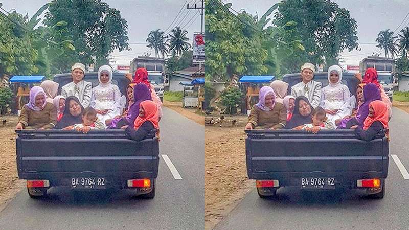 Pengantin Diarak Dengan Mobil Bak