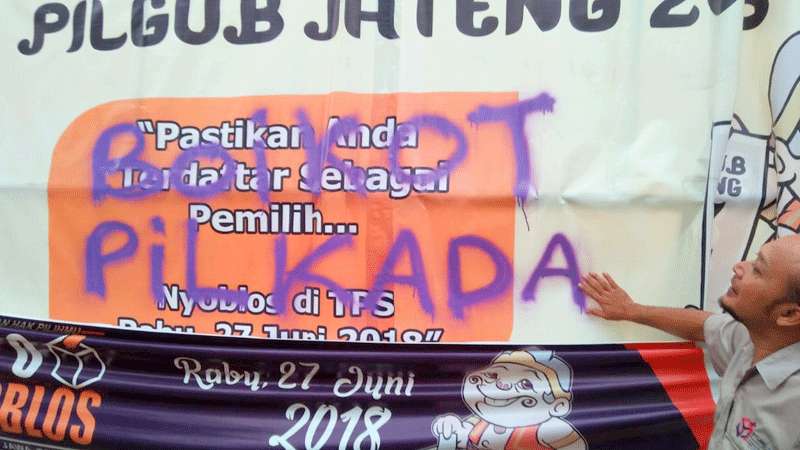 APK Pilgub di Cilacap Jadi Sasaran Vandalisme