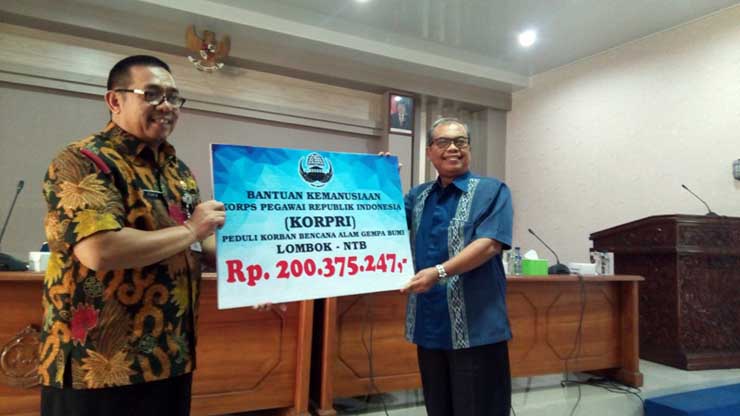 Korpri Kabupaten Cilacap Salurkan Bantuan Gempa Lombok