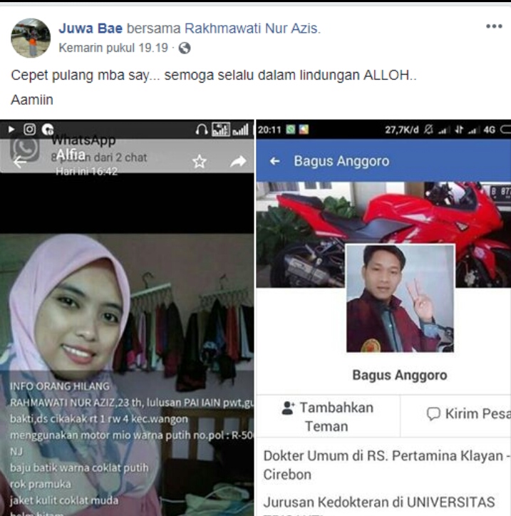 Simpati Agar Rahmawati Lekas Pulang Ramai di Dinding Facebook