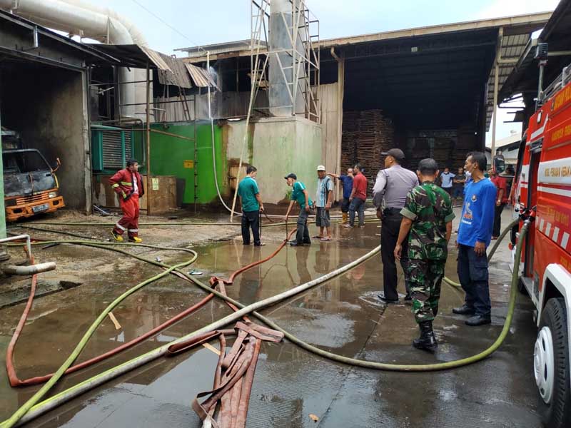 Pabrik Pengolahan Kayu Terbakar