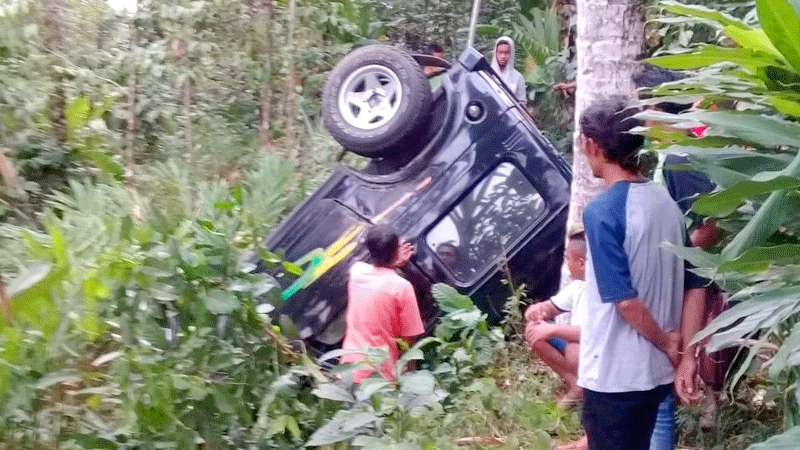 Mobil Terperosok Jurang