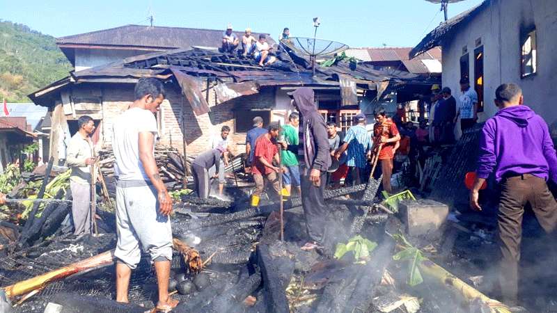Tiga Rumah di Lawen Pandanarum Banjarnegara Ludes Terbakar