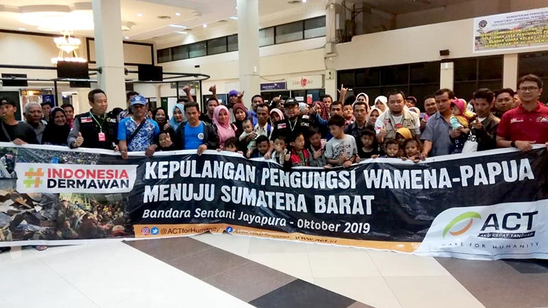 ACT Fasilitasi Kepulangan Pengungsi Wamena ke Sumatera Barat