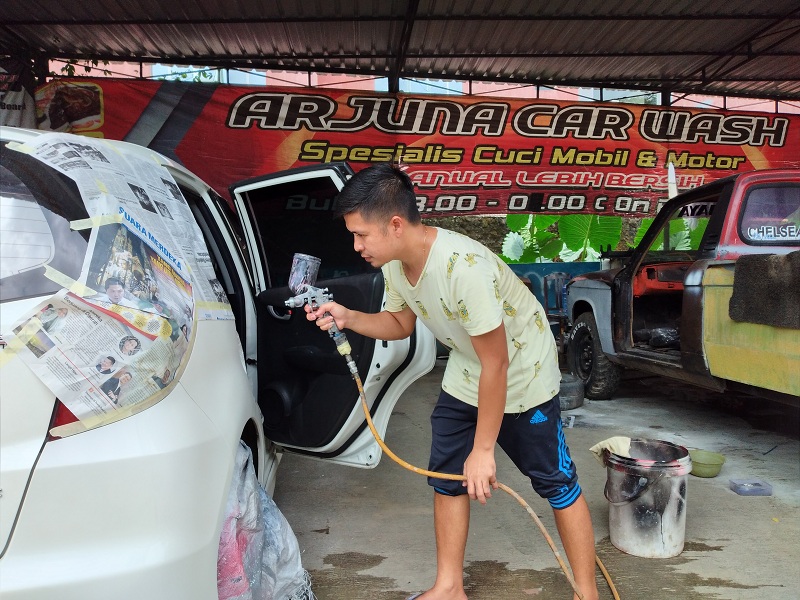 Arjuna Carwash Purwokerto Layani Body Repair Mobil