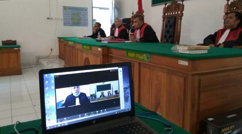 Sidang Pencabulan dengan Teleconference di Pengadilan Negeri Purbalingga