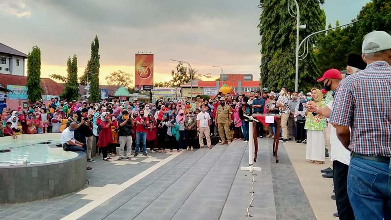 Alun-alun Purbalingga Resmi Dibuka, Tak Patuh Protokol Maka Siap Berhadapan dengan Satpol PP