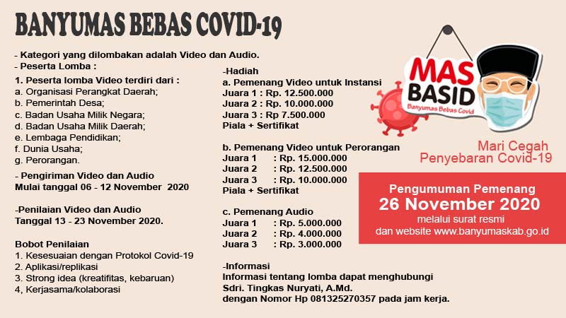 Ini Kriteria Lomba Banyumas BeBas Covid-19 