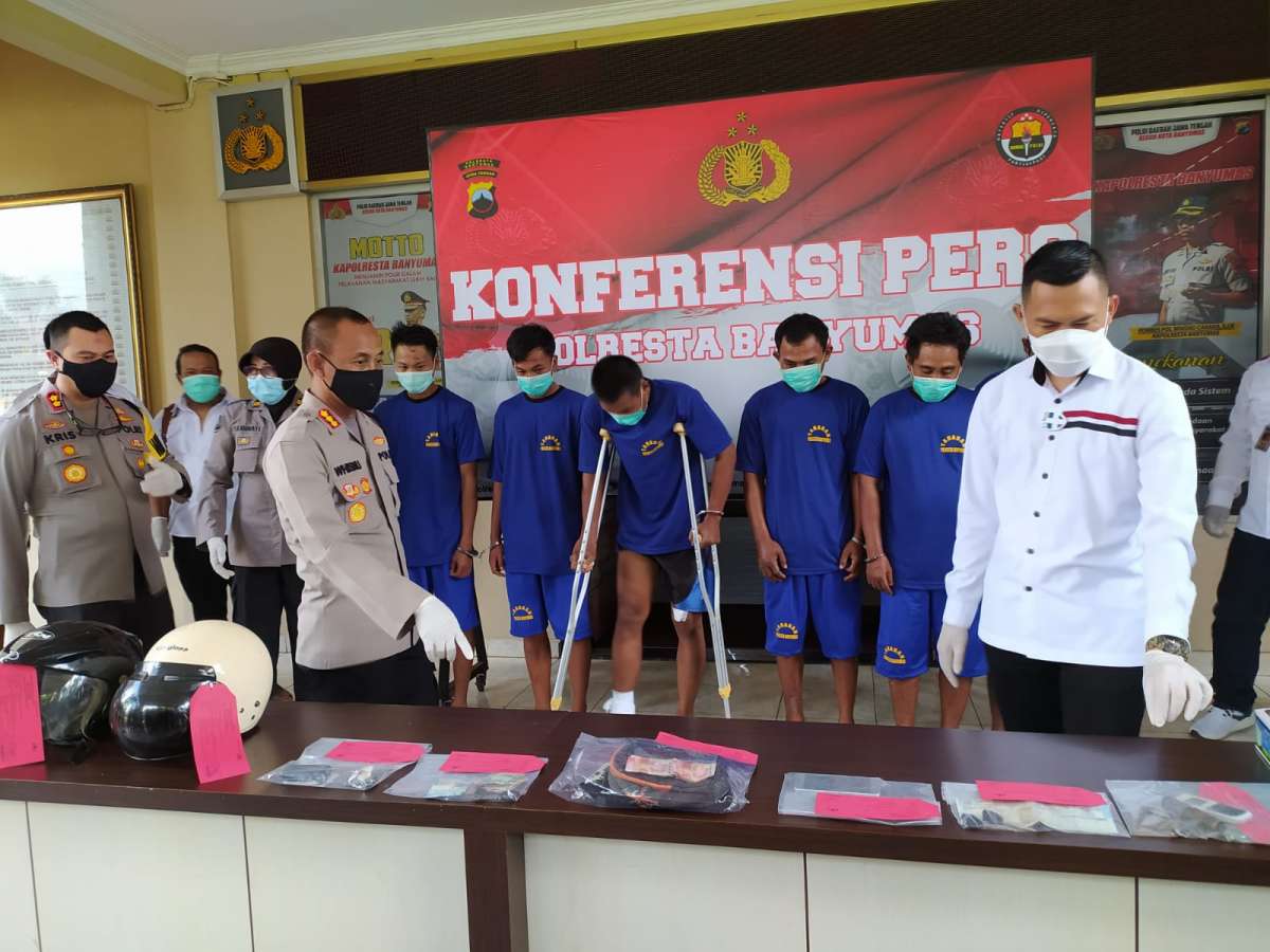 Enam Pelaku Komplotan Curanmor Dibekuk, Satu Didor, Kapolresta: Di Banyumas Sudah 20 Kali Beraksi