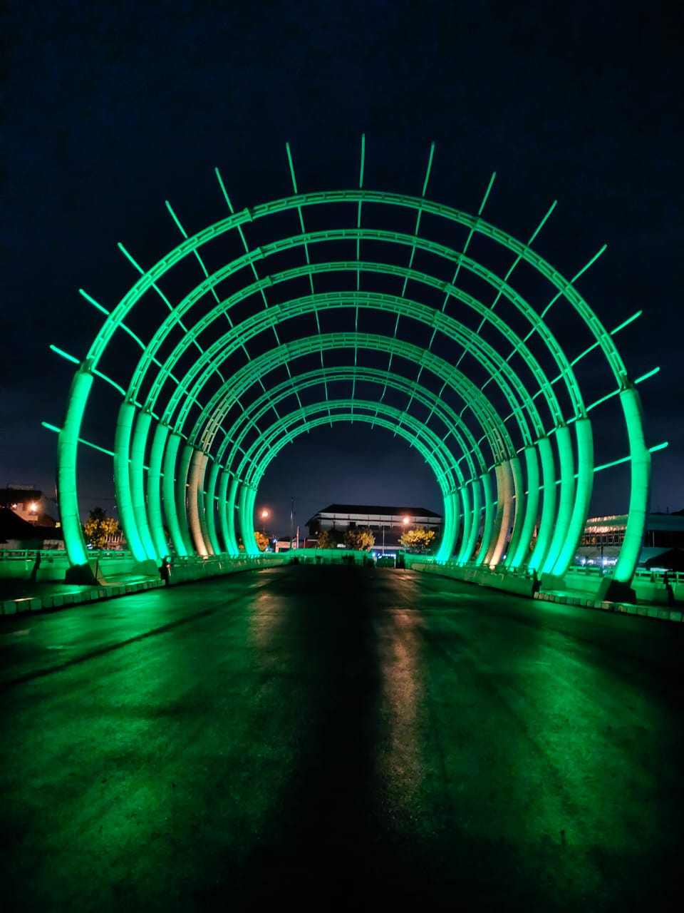 Keren, Lengkungan Jembatan Baru Jalan Bung Karno Warna-Warni, Lampu dan Jaringan Kelistrikan Diujicoba