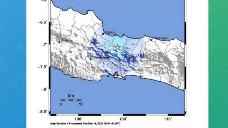 Gempa Bumi Magnitudo 4,2 Guncang Barat Daya Brebes, Tidak Berpotensi Tsunami