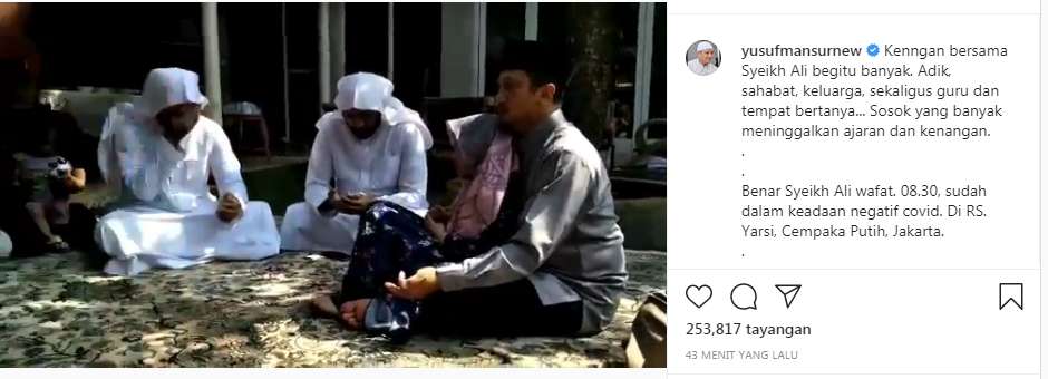 Syaikh Ali Jaber Meninggal, Yusuf Mansyur: Guru Sekaligus Tempat Bertanya