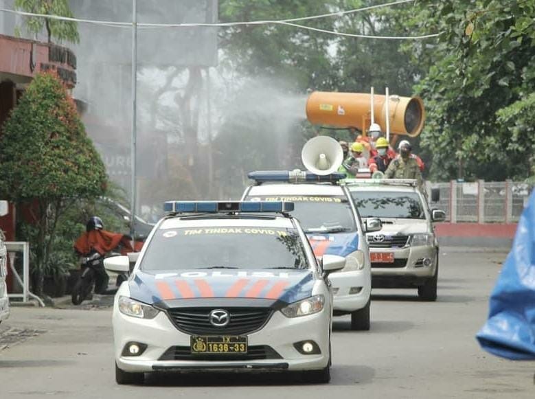 Pasar, Terminal, dan Pertokoan di Purbalingga Disemprot Desinfektan