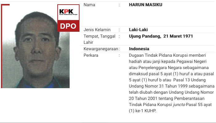 Harun Masiku Masih di Indonesia