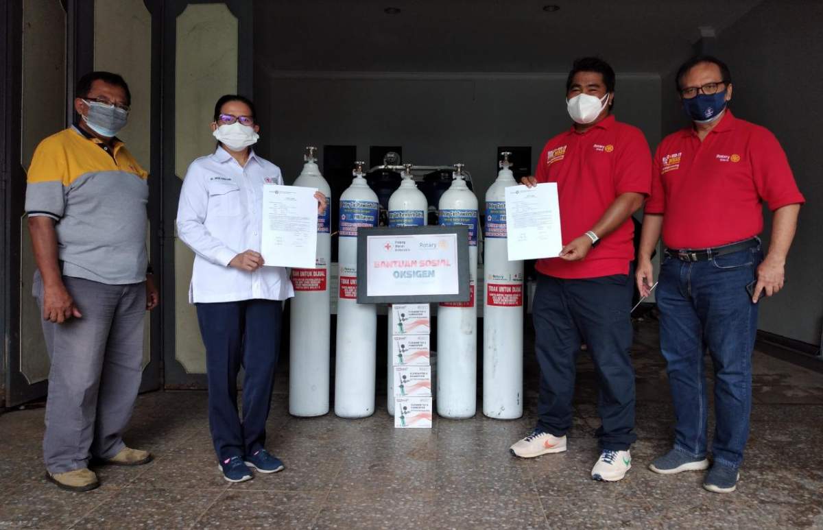 Rotary Club Purwokerto Satria Kembali Pinjamkan Tabung Oksigen Untuk Pasien Covid-19 yang Isoman