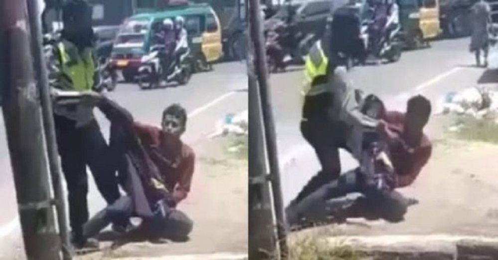 Viral Polisi Smackdown Mahasiswa, Sekarang Giliran Polisi Pukuli Warga sampai Terkapar