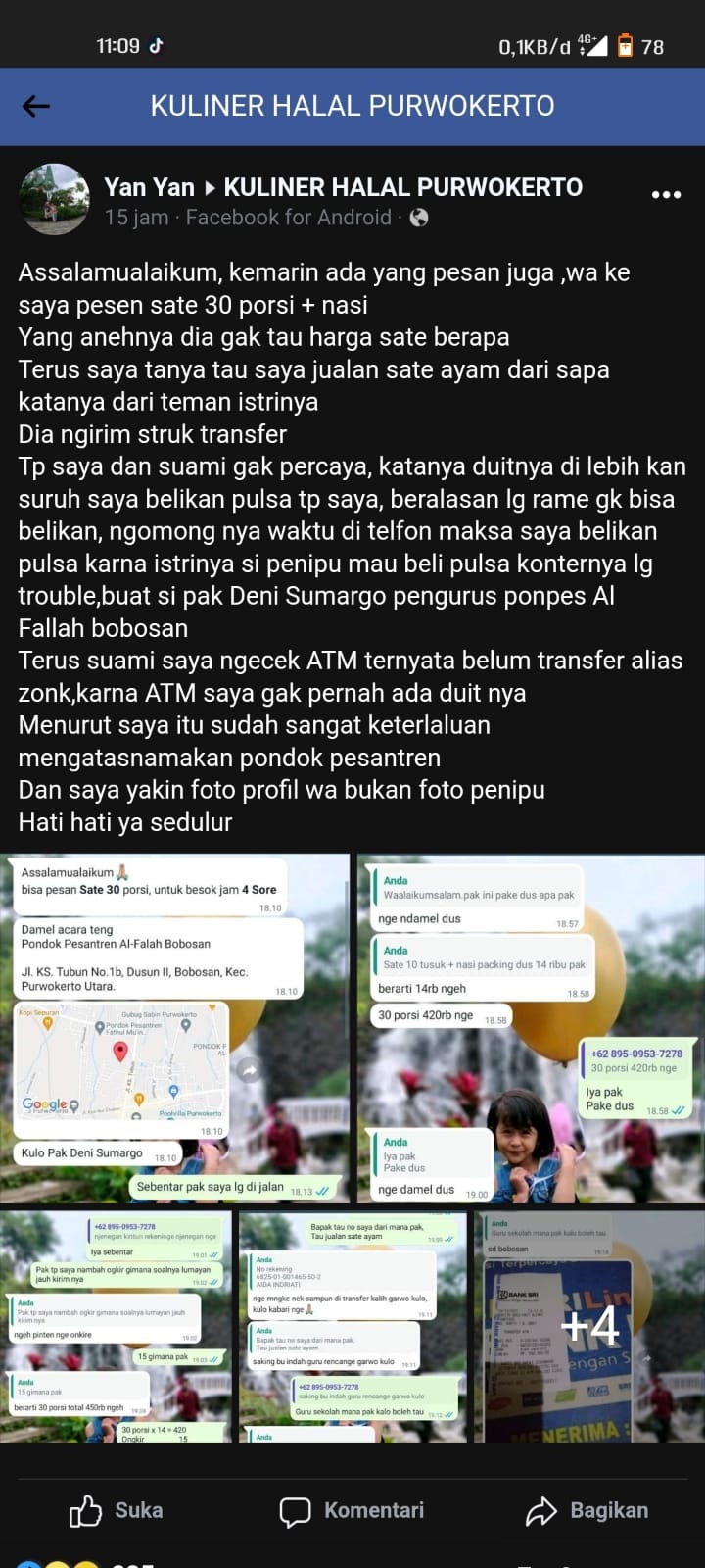Order Palsu Makanan ke Ponpes, Keluhan Aksi Penipuan di FB Kuliner Halal Purwokerto, Mencuat Nama Deni Sumargo