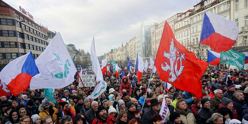 Aksi Protes Menolak Pembatasan Covid-19 di Ceko