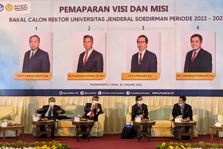 Empat Bakal Calon Rektor Unsoed Sampaikan Visi Misi