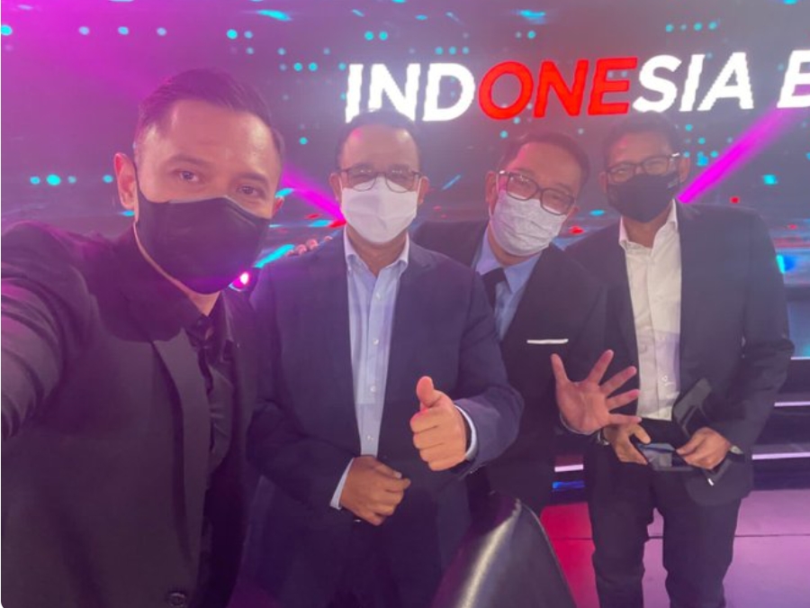 AHY Bareng Anies, Ridwan Kamil dan Sandiaga Uno, Netizen: Yang Tua Minggir