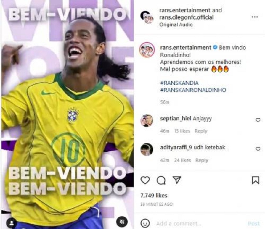 Raffi Ahmad Soal Ronaldinho ke Rans FC