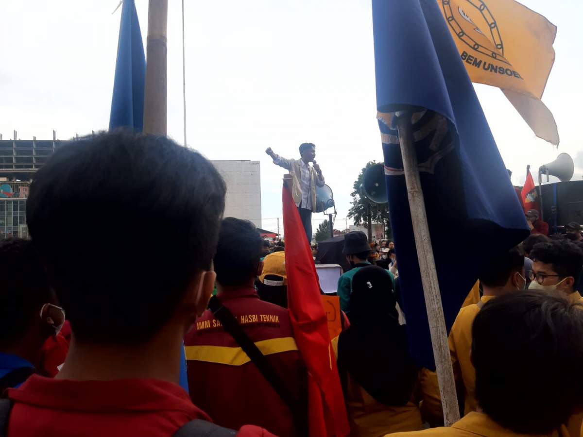 Ini Foto Demo Mahasiswa di Purwokerto, Sampai Tuntut Harga Migor Murah