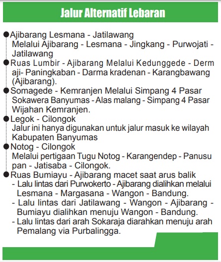 Siapkan Lima Jalur Alternatif Lebaran