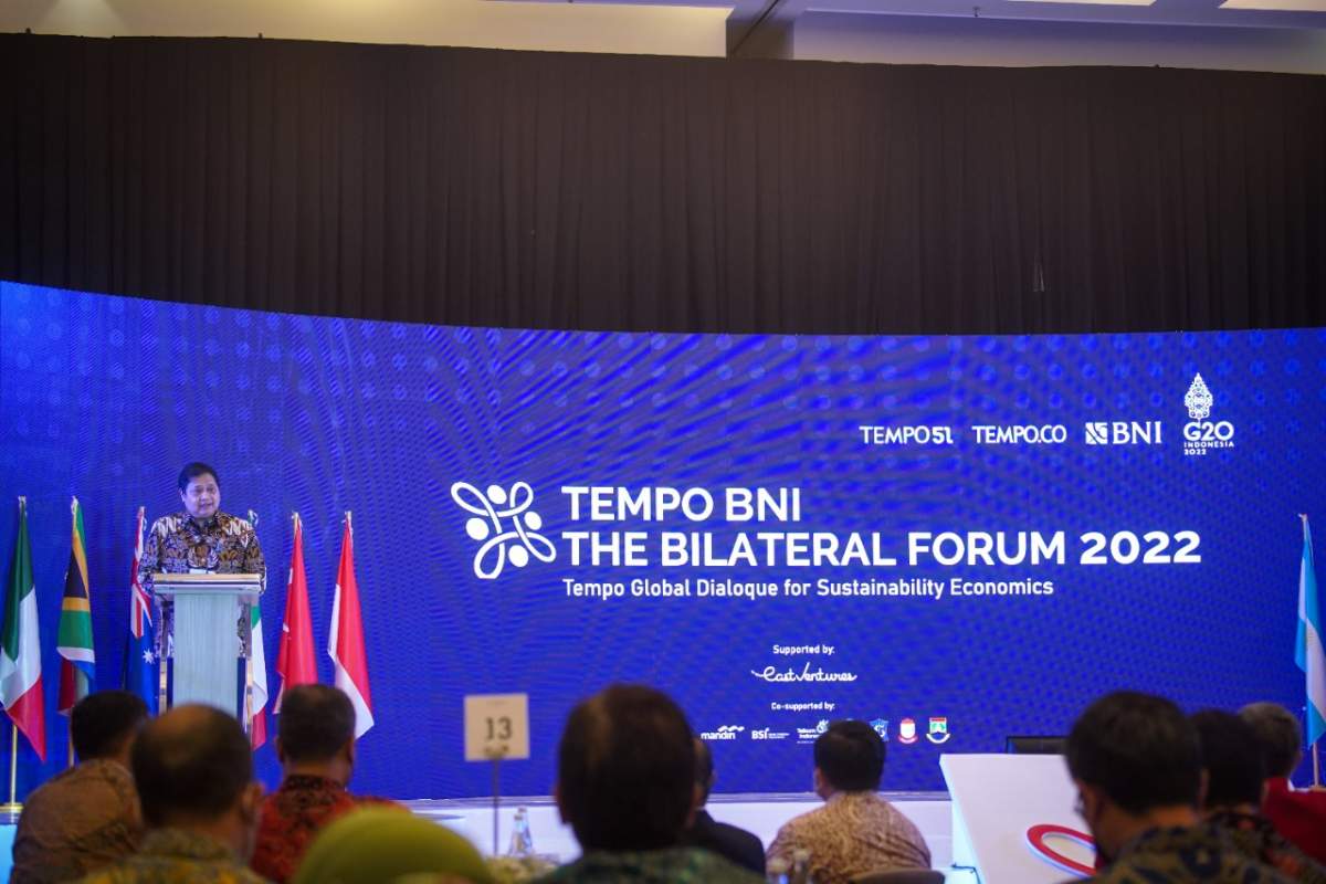 Airlangga Sebut Tantangan Besar Majukan Perekonomian Indonesia Saat Hadiri Tempo-BNI The Bilateral Forum 2022