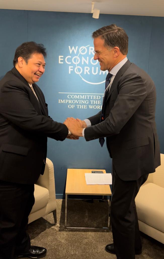 Menko Airlangga dan Perdana Menteri Belanda Perkuat dan Perluas Kerja Sama Kedua Negara