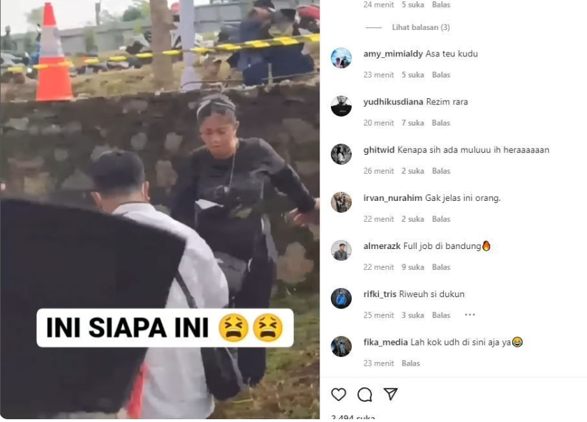 Penampakan Pawang Hujan Mbak Rara di Lokasi Pemakaman Eril, Langit Gelap Minta Rokok ke Sekda