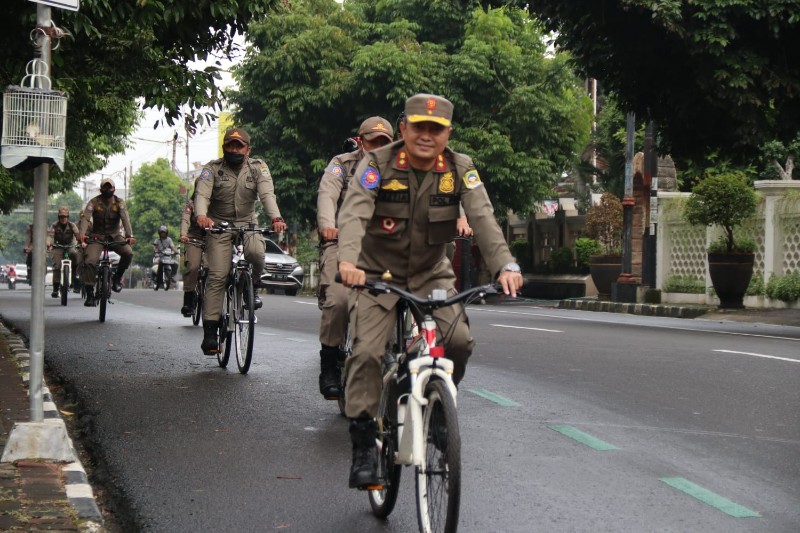 Antisipasi Gangguan Kamtibmas Kota Purwokerto, Satpol PP Banyumas Gencarkan Patroli Naik Sepeda