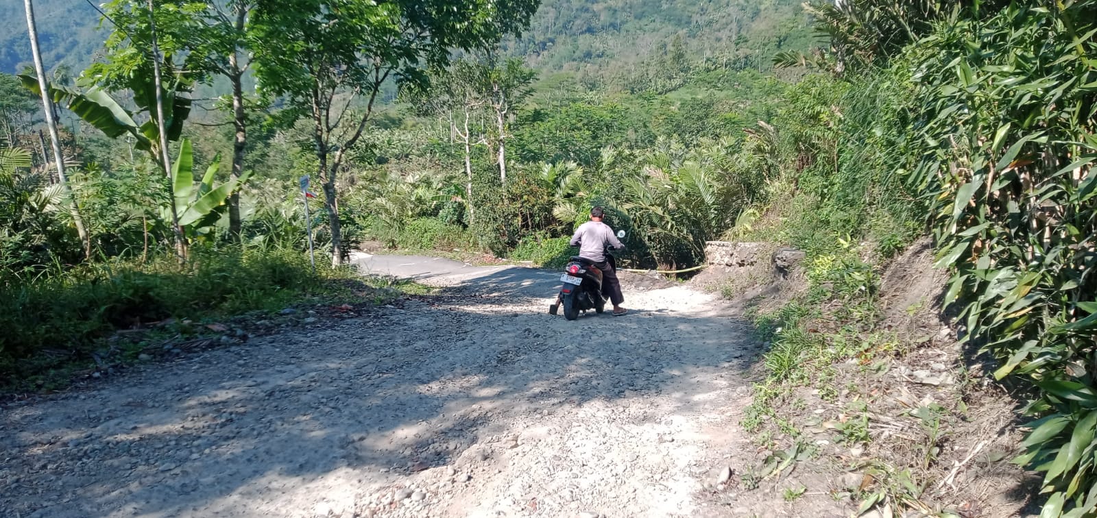 Kondisi Jalan Sembawa-Asinan di Kecamatan Kalibening Rusak Parah