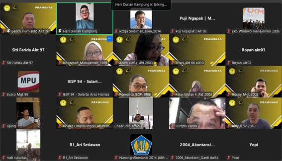 KAFE Unsoed Gelar Pra Munas 2025, Lebih dari 100 Alumni Ikut Virtual Meeting