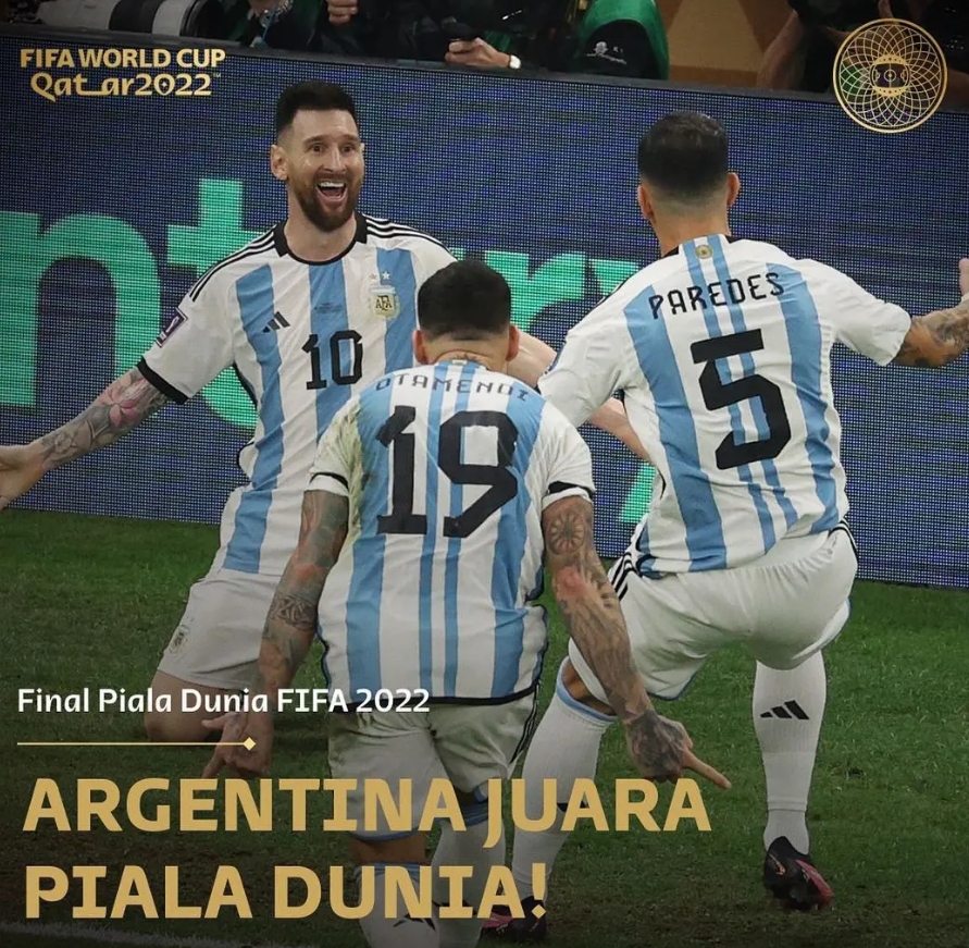 Argentina Juara Dunia, Penalti Skor Akhir 4-2 Setelah Imbang 3-3, Nobar Final Alun-alun Purwokerto