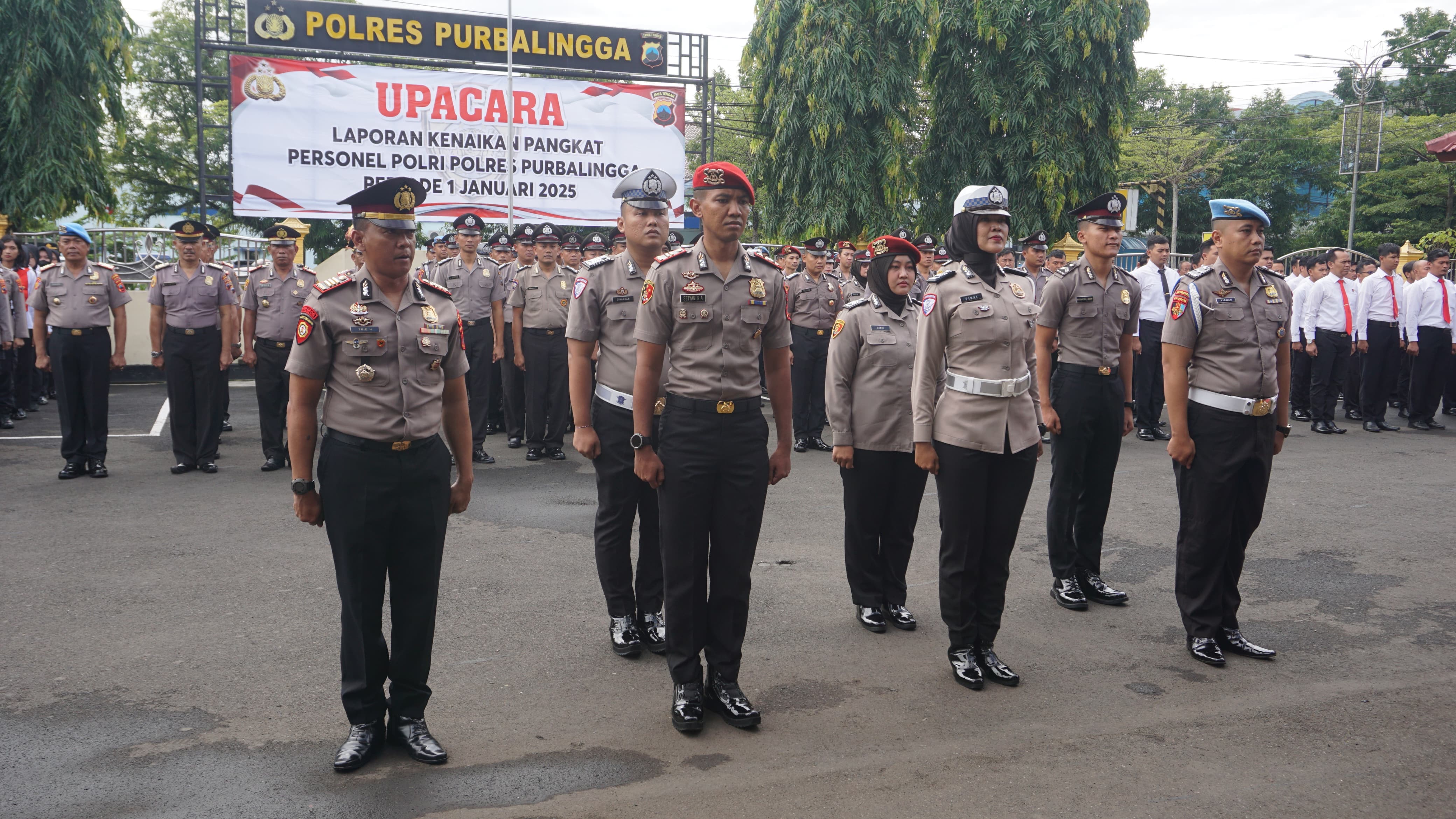 74 Personel Polres Purbalingga Naik Pangkat