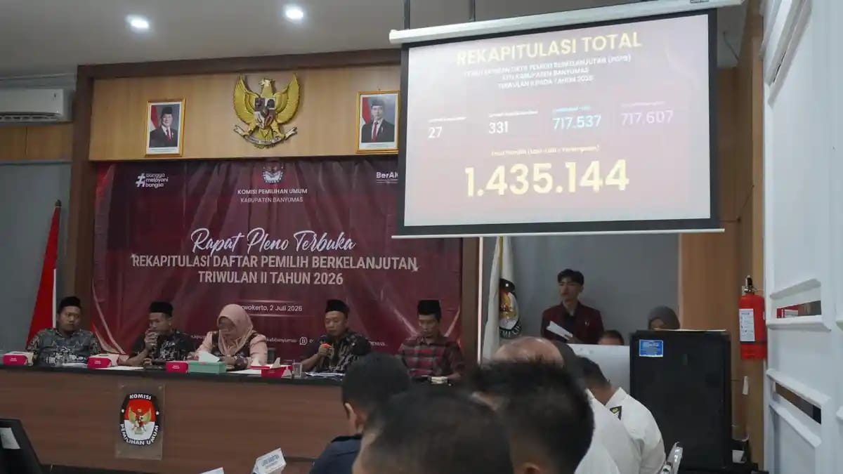 Pemilih Banyumas Bertambah Jadi 1,43 Juta, KPU Catat 12.827 Pemilih Baru