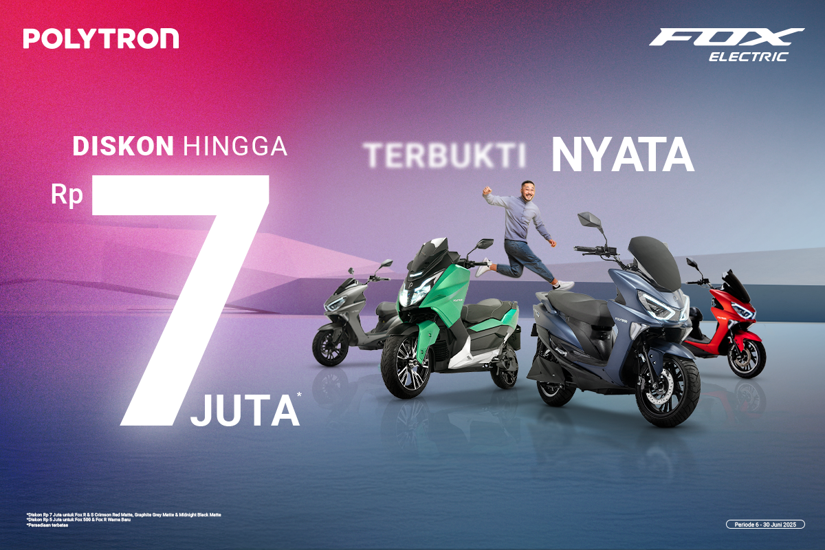 Dorong Adopsi Motor Listrik yang Lebih Luas Lagi, Polytron Hadirkan Diskon Potongan Langsung Rp 7 juta!