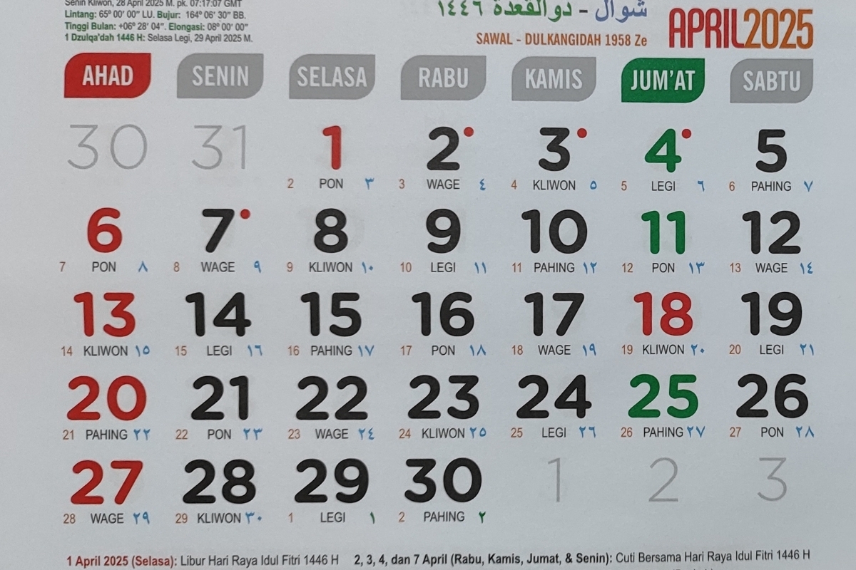 Jangan Lewatkan! Ini Daftar Libur dan Cuti Bersama April 2025 Paling Lengkap