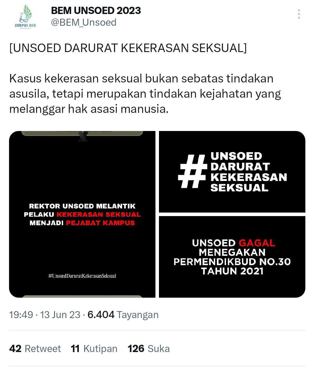 Pelantikan Salah Satu Pejabat di Unsoed Menuai Protes dari BEM Unsoed 