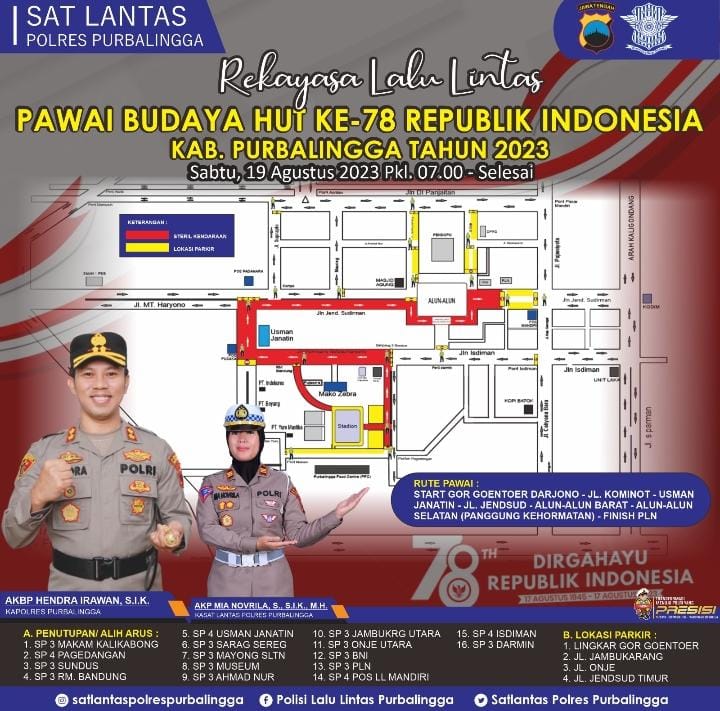 Pemkab Purbalingga Gelar Pawai Budaya, Ini Rute dan Rekayasa Lalu Lintasnya